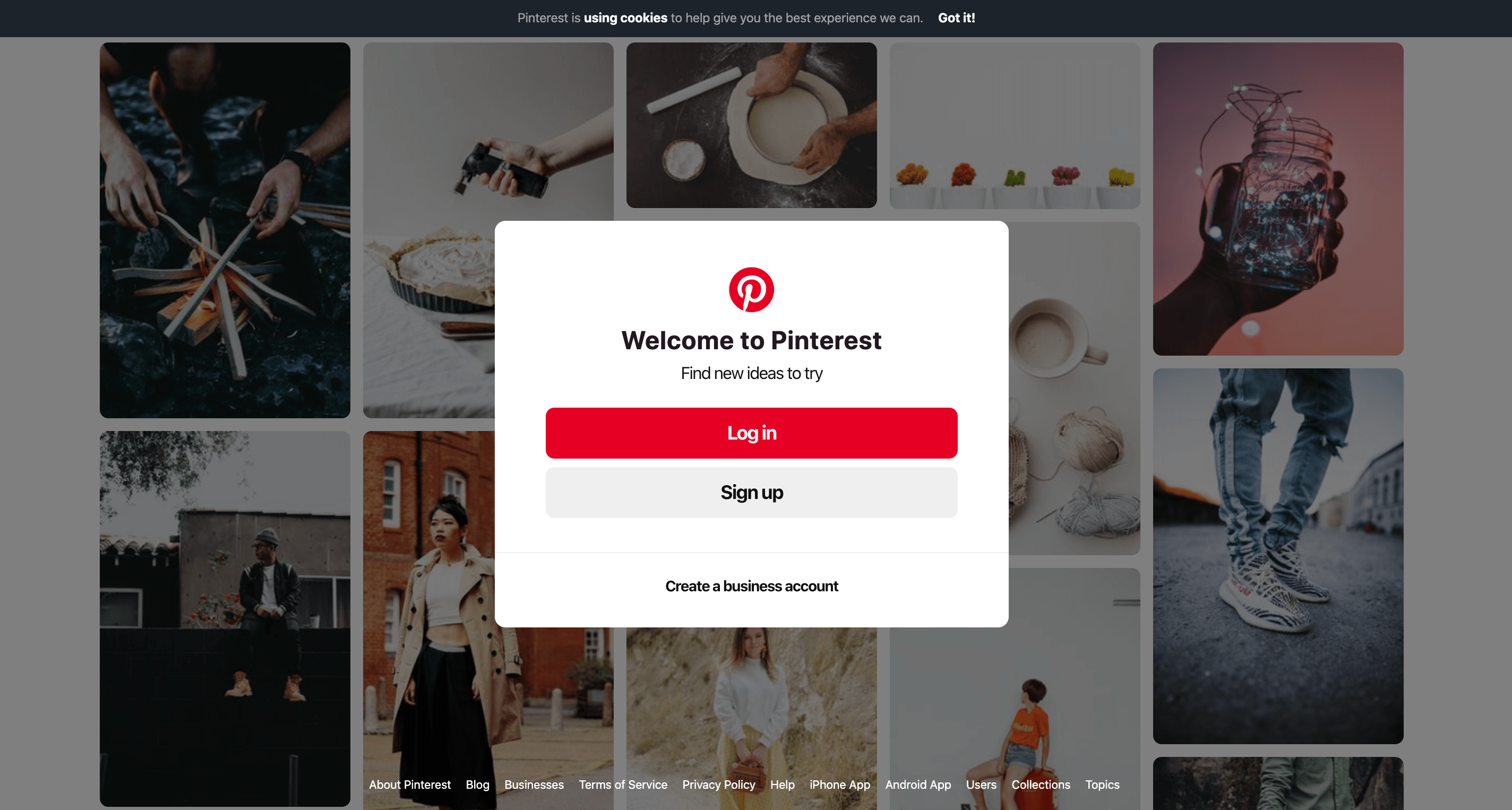 Pinterest - Pop-up