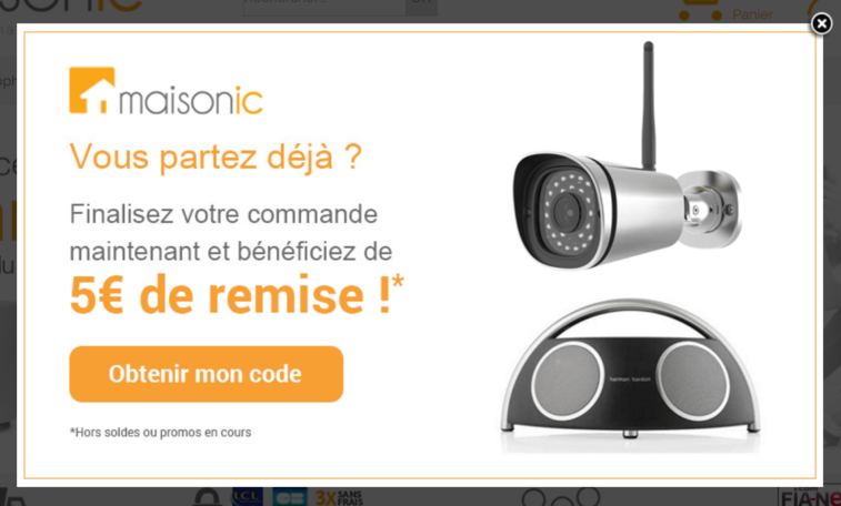 pop-up de relance