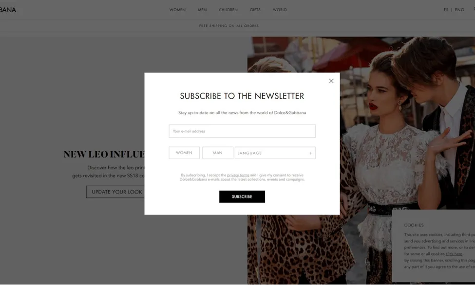 Newsletter & pop-up