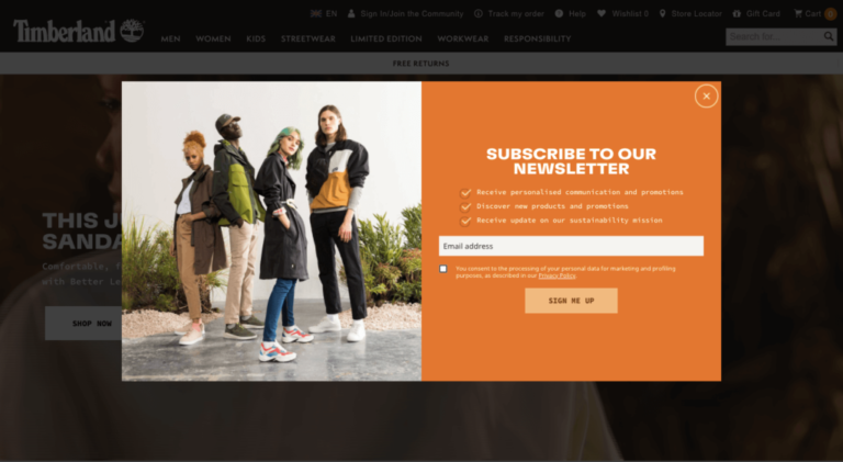 Popups et newsletters