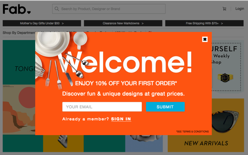 pop-ups & e-commerce